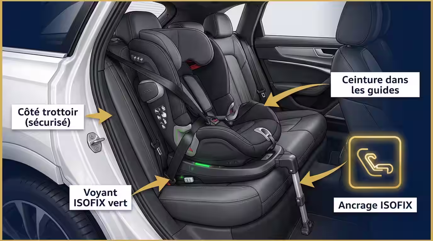 Comment installer un siège auto - Infographie