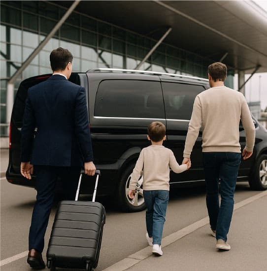 Private chauffeur with family luggage