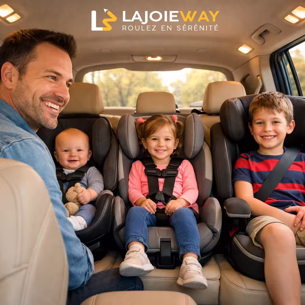 Famille dans van Lajoieway vers Disneyland