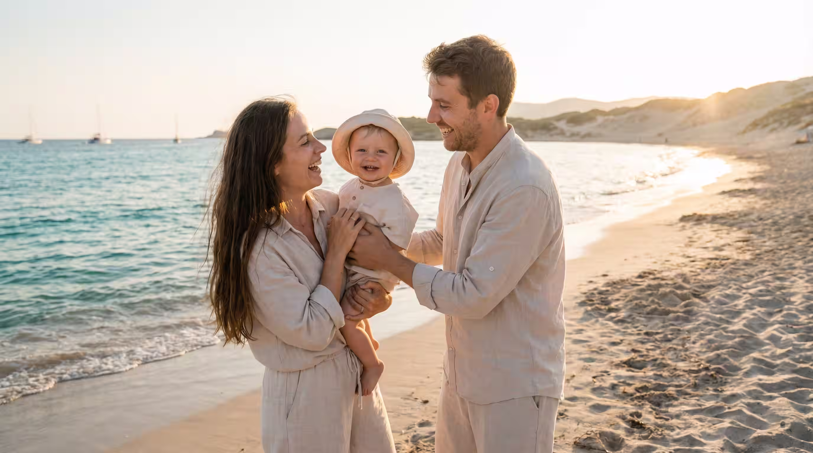 Famille joyeuse en vacances